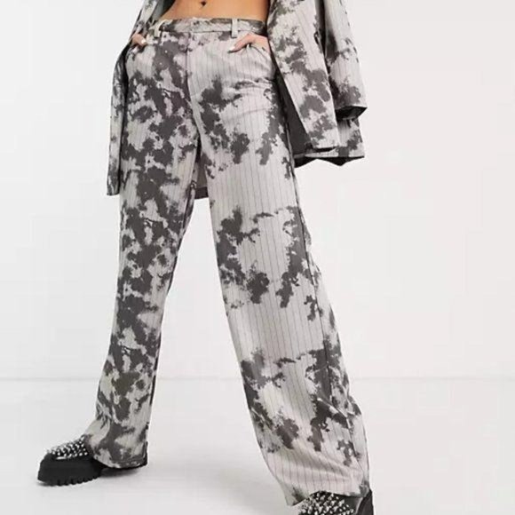 ASOS Pants - Jaded London Tie Dye Relaxed Wide Leg Pants Pinstripe